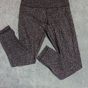lululemon Black with White Speckle Print Leggings